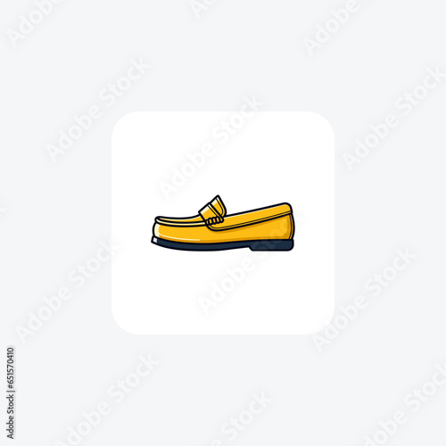 Espadrille Loafers Breezy Style Shoes and footwear Flat Color Icon set isolated on white background flat color vector illustration Pixel perfect