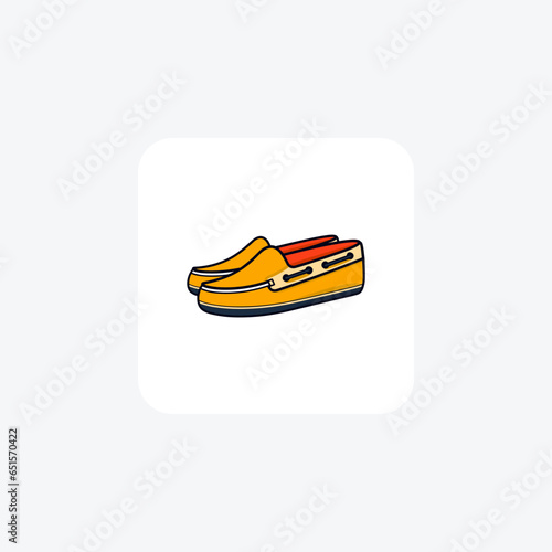 Espadrille Loafers Shoes and footwear Flat Color Icon set isolated on white background flat color vector illustration Pixel perfect