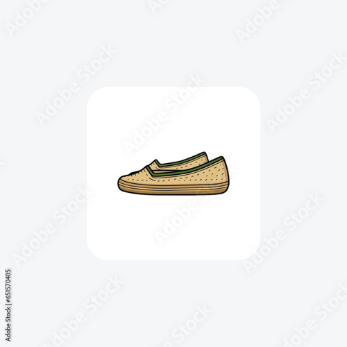 Skin Tone Espadrille Shoes Shoes and footwear Flat Color Icon set isolated on white background flat color vector illustration Pixel perfect