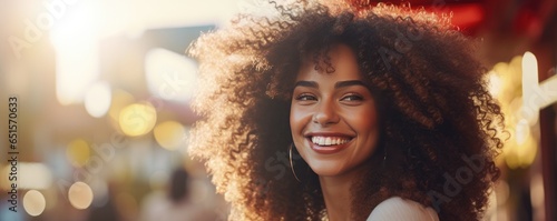 Portrait of happy women with perfect smile with nice white teeth, panorama banner. Generative Ai.