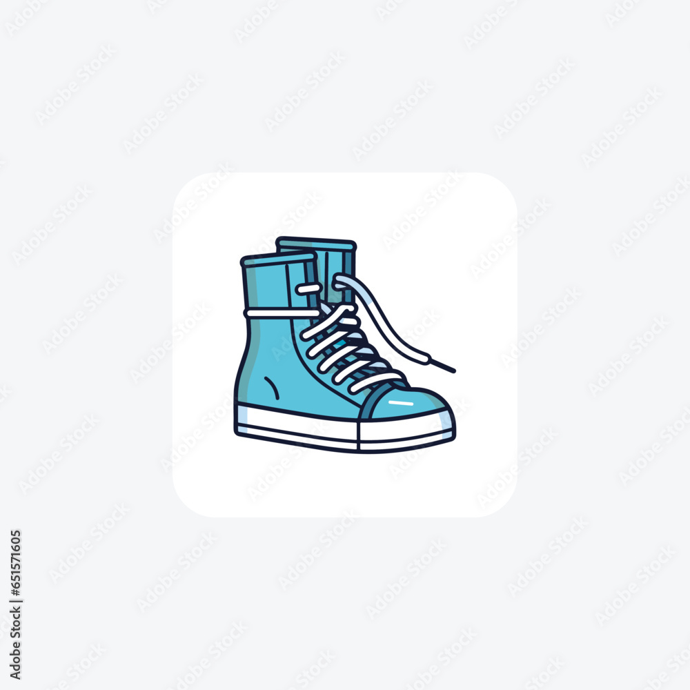 Blue Sock Sneakers Shoes and footwear Flat Color Icon set isolated on white background flat color vector illustration Pixel perfect Blue Sock Sneakers Shoes and footwear Flat Color Icon set isolated on white background flat color vector illustration Pixel perfect