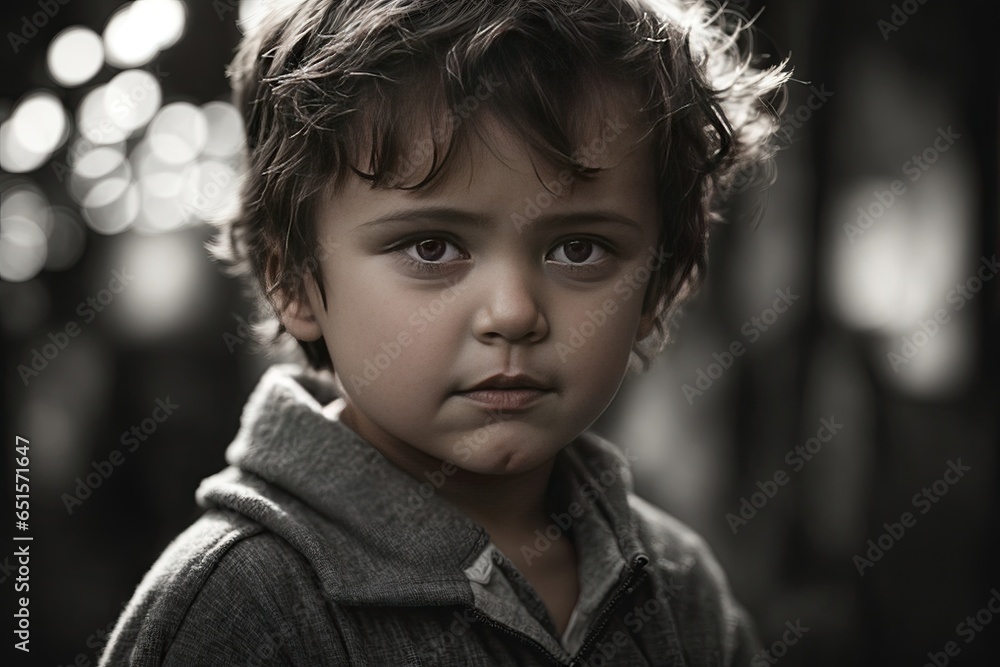 black and white Closeup photo of cute little baby boy. ai generative black and white Closeup photo of cute little baby boy. ai generative
