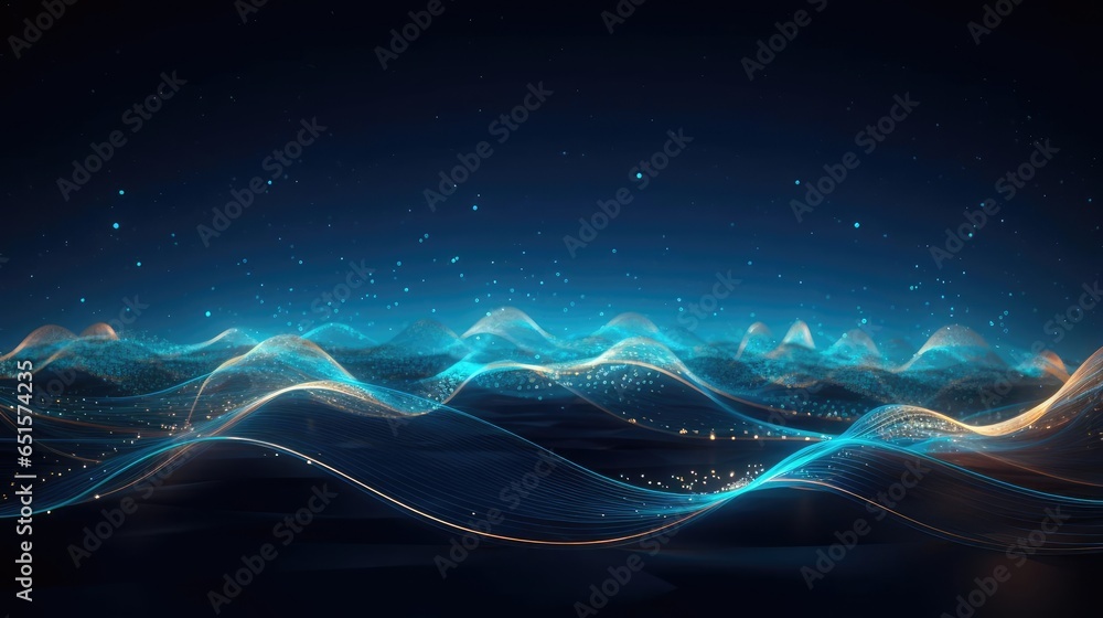 Abstract background of lines and luminous elements