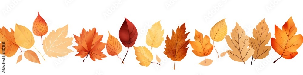 Naklejka premium Panorama Fall Autumn Colorful Leaves Background.