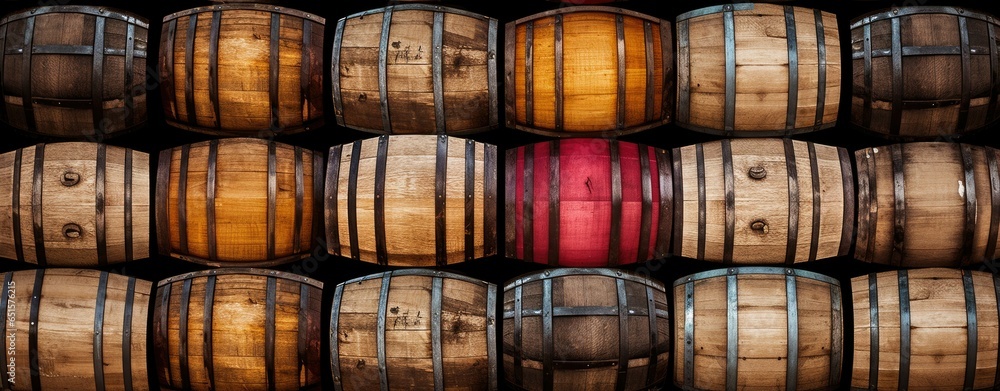 Wine barrels in wine vaults in wine cellar background. Wine barrels in wine vaults in wine cellar background.