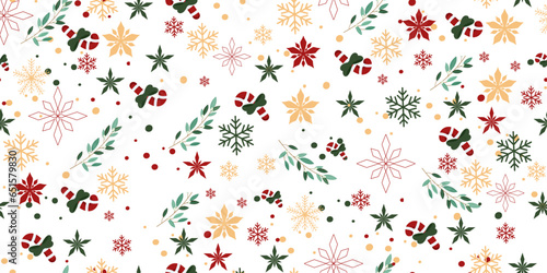 Seamless Christmas pattern. Decorative background for printing on paper and fabric.