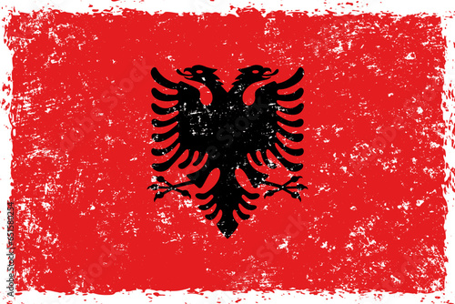 Albania flag grunge distressed style