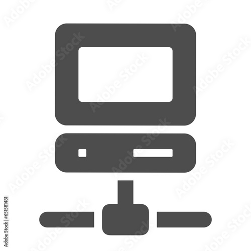 Computer technology icon symbol vector image. Illustration of the dekstop monitor display design image