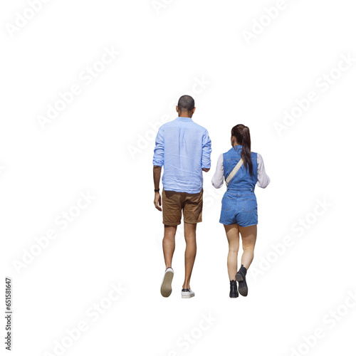 Fotótapéta Jeune Couple en promenade vu de dos, en été.