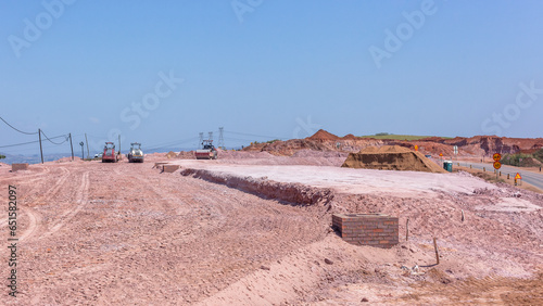 Construction New Roads Earthworks Machines