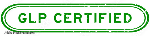 Grunge green GLP (Abbreviation of Good laboratory practice) certified word rubber seal stamp on white background
