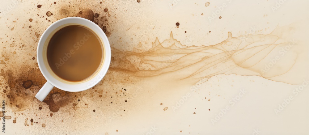 Obraz na płótnie High resolution stock photo of coffee and tea stains on a isolated pastel background Copy space depicting circular and isolated marks left by cup bottoms in a café w salonie
