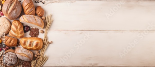 loaf of wheat isolated pastel background Copy space