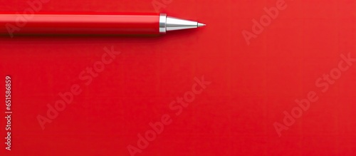 Metal pen on a isolated pastel background Copy space photo