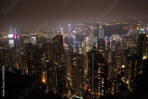 Hong Kong Island, Hong kong - September 17, 2023: Scenery of "Victoria Peak" in Hong Kong