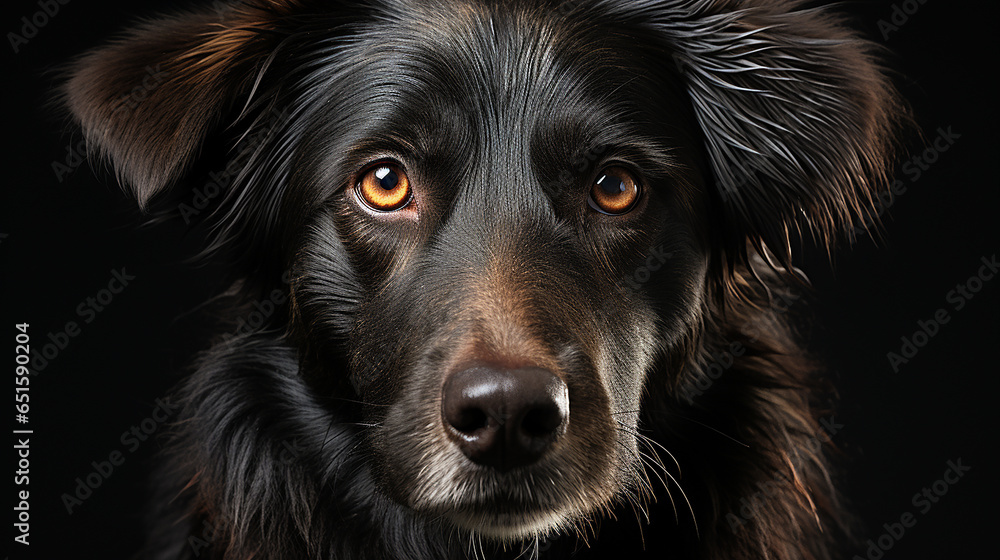 Portrait of a dog face, pet background