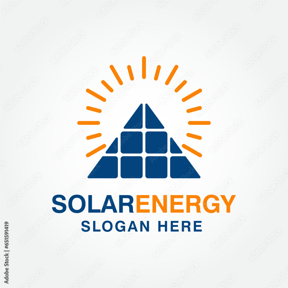 solar energy logo design vector template