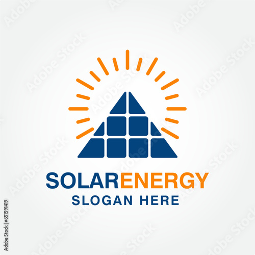 solar energy logo design vector template