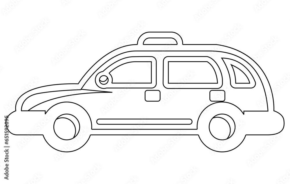 Taxi Car illustration vector. Yellow taxi Car Flat illustration.
