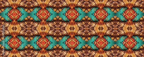 Seamless Navajo Embroidery. Rustic sequins