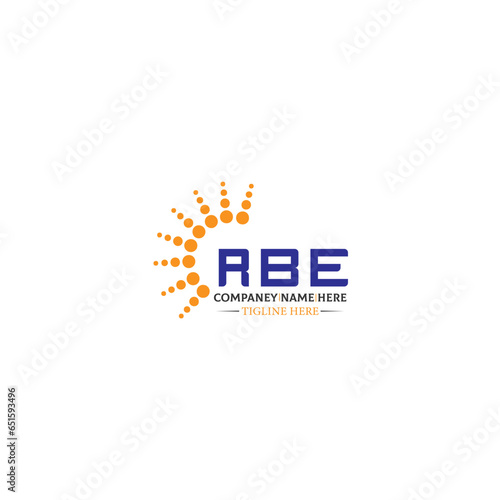 RBE letter logo design in 3 style. RBE polygon, circle, triangle, hexagon, flat and simple style with black and white color variation letter logo set in one artboard RBE logo, RBE.