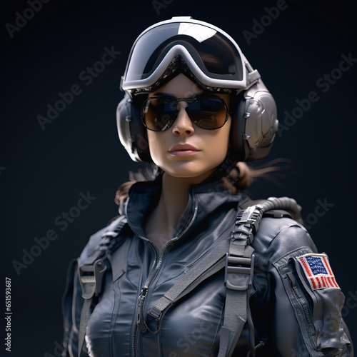 Female US Navy pilot in uniform. Military woman, oldier, weapon, gun, war, boots, shoes, boot, shoe, hiking, feet, nature, foot, woman, sport, outdoors, walking, rock, mud, leg, helmet. photo