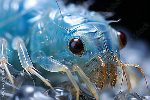 Unsettling macro close-up of a human lice, revealing the extraordinary details, evokes powerful responses. An effective tool for health and science education. photo