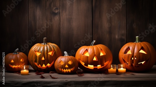 halloween pumpkin on table