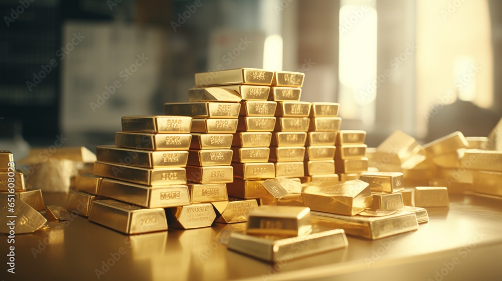 gold bars in a table gold bars in a table