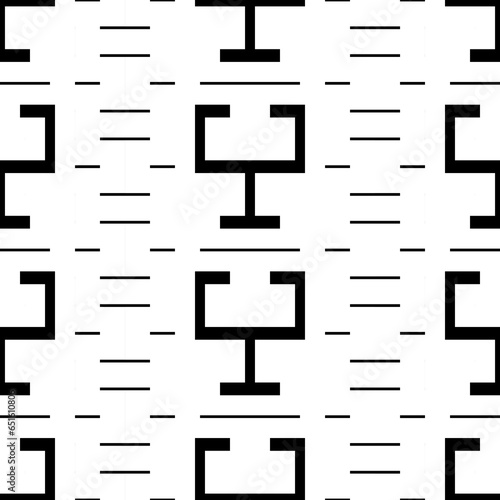 Seamless surface pattern design with Chaine Femme tiles ornament and lines. Oriental traditional ornamentation with repeated sign shapes. Ancient mosaic wallpaper. Grid motif. Digital paper. Vector.