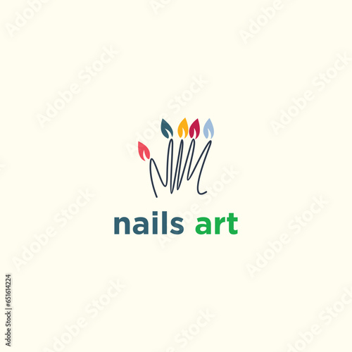 Nails art logo vector design for woman