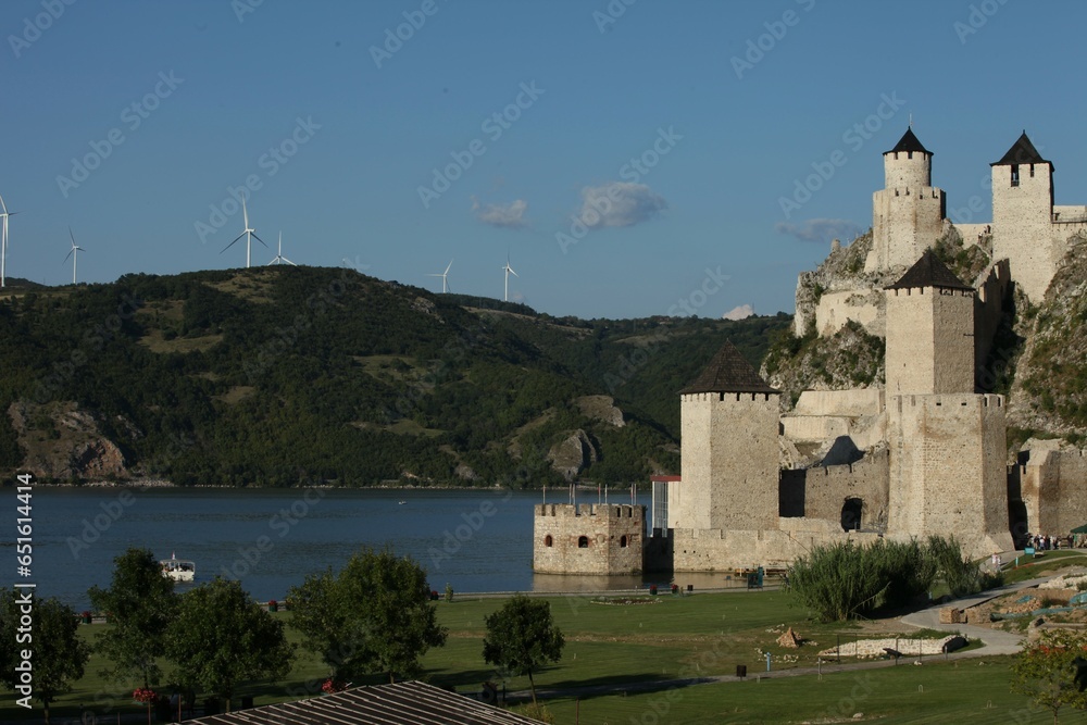Landscape of the castle in Golubac in Serbia