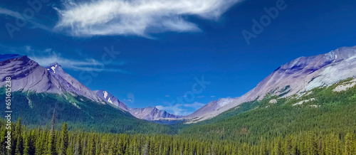 Valley view between mountains