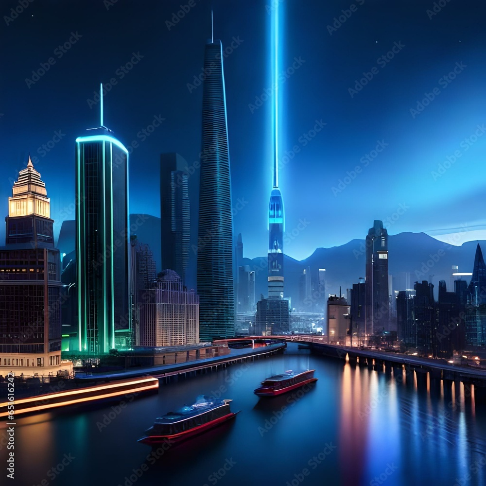 Fototapeta premium skyline city at night