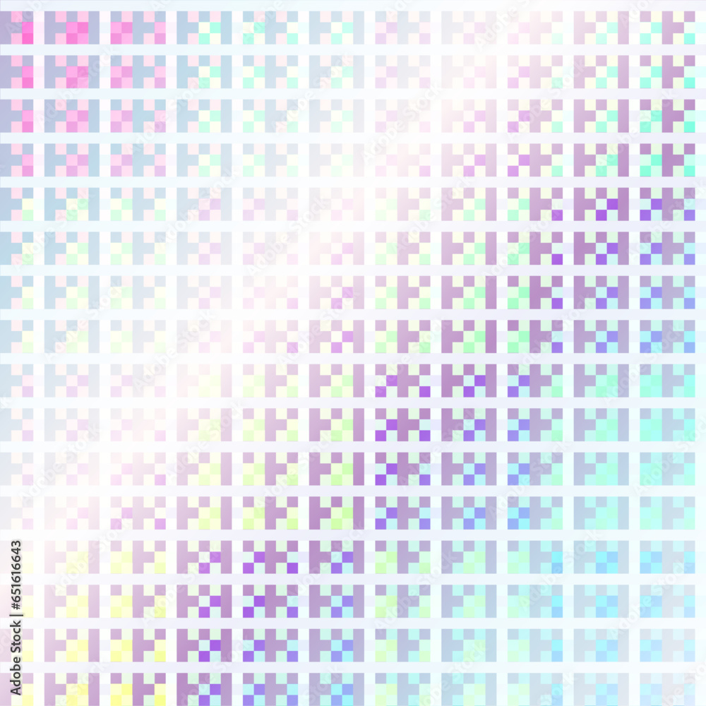 Pixel Dithered Rainbow Holographic Foil Gradient Background Texture, Pearl Blue Pixel Dithered Rainbow Holographic Foil Gradient Background Texture, Pearl Blue