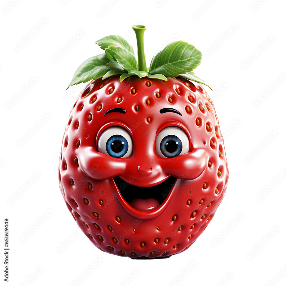 Obraz premium Cute Strawberry Generated AI