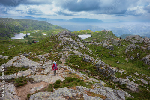 The top of Ulriken mountain near the town of Bergen, Norway