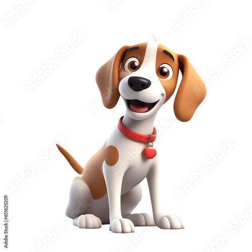 3D dog, character isolated on transparent background, Generative AI technology. © Rafael