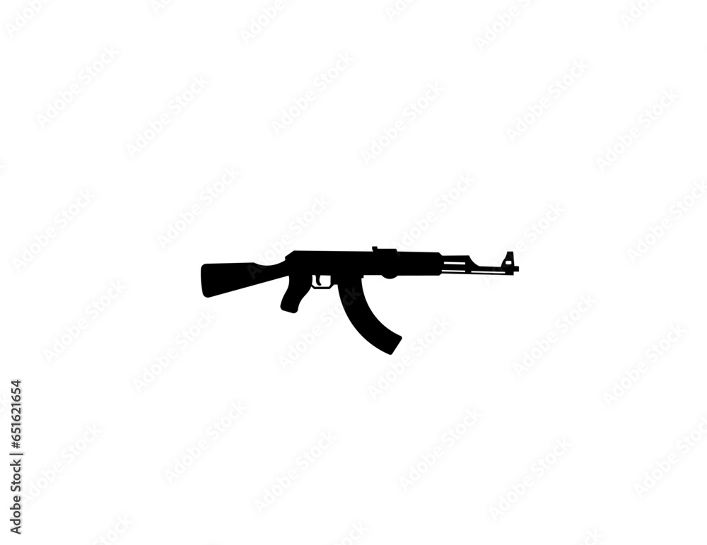 Automatic firearm vector illustration isolated on white background
