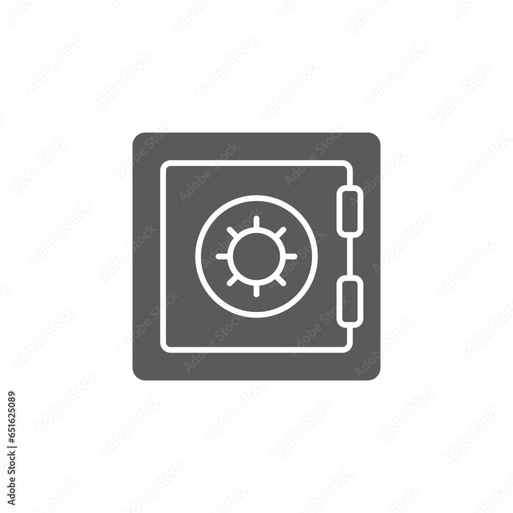 Metal bank safe icon in flat style. Money vault vector illustration on isolated background. Storage sign business concept. Metal bank safe icon in flat style. Money vault vector illustration on isolated background. Storage sign business concept.