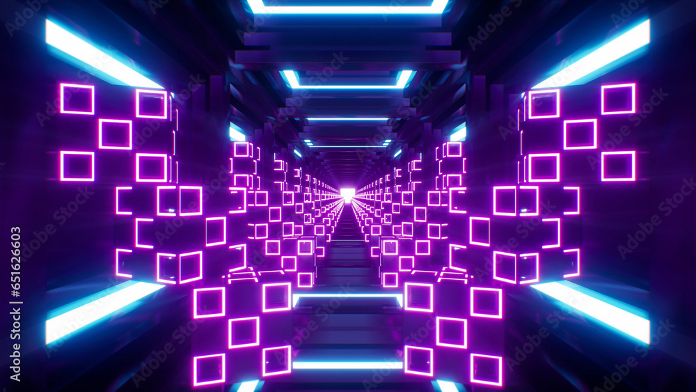 VJ Loop Visual of Neon Light Box Corridor 3d rendering VJ Loop Visual of Neon Light Box Corridor 3d rendering