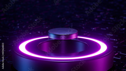 Glow neon light superconductor 3d rendering photo