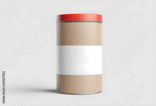 High-Quality Jar Mockup for Food, Beverage, or Cosmetic Packaging, Blank Label Jar of Sauce on White Background for Packaging Mockup, Branding, and Marketing