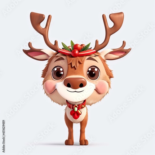 Free Crafting Christmas Magic 3D sticker template with Rudolph reindeer Generative AI