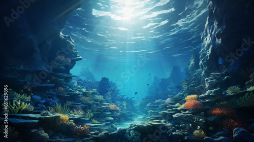 Immersive Underwater World: 3D Waves of Mystery