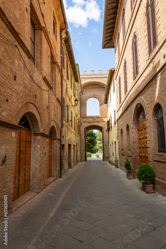 the Sienese gate in Buonconvento, Province of Siena, Tuscany, Italy © Jorge Anastacio