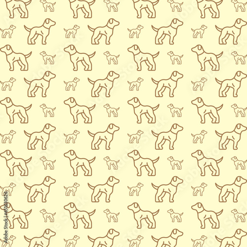 Dog seamless pattern, Vector illustration of animal