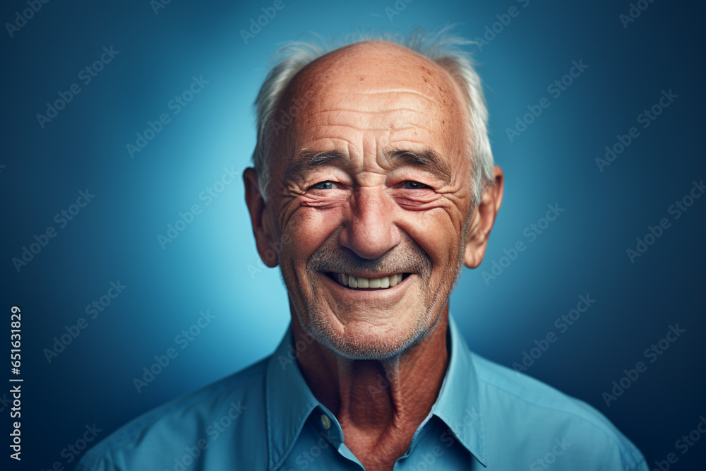 elderly man smile happily on bokeh style background elderly man smile happily on bokeh style background