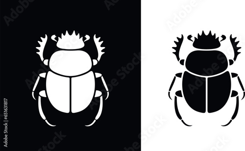Scarab beetle logo. Isolated scarab beetle on white background
