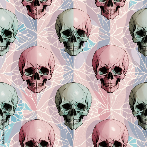 a seamless pattern of skulls